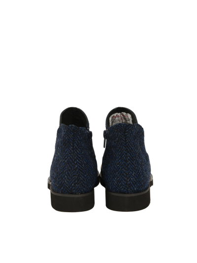 Harris Tweed Eilidh Boots Navy Herringbone