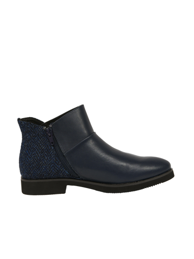 Harris Tweed Eilidh Boots Navy Herringbone