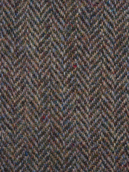 Harris Tweed Blue/Brown Herringbone HB61