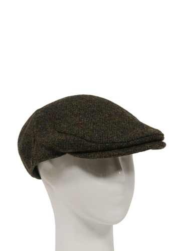 Harris Tweed Flat Cap - Forest Green Herringbone (HH)