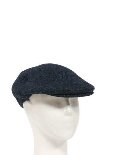 Harris Tweed Flat Cap - Navy Herringbone (HH)