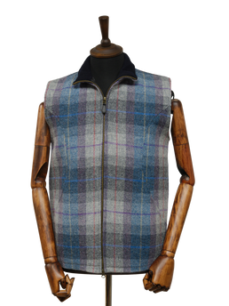 Harris Tweed Gilet Lavender Check