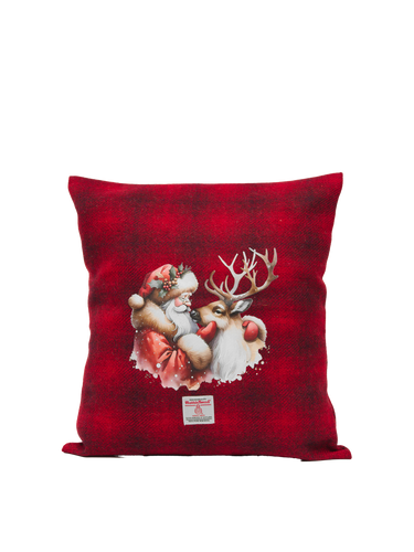 Harris Tweed Handmade Christmas Cushion - Reindeer