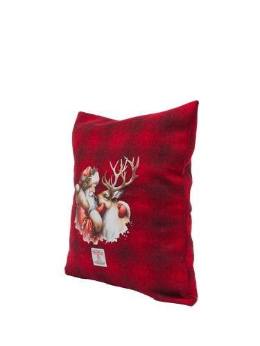 Harris Tweed Handmade Christmas Cushion - Reindeer