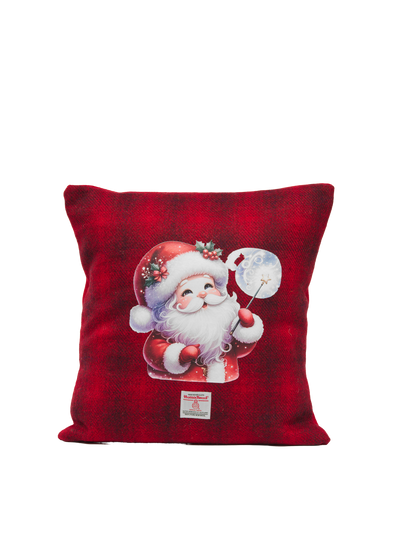 Harris Tweed Handmade Christmas Cushion Santa