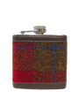 Harris Tweed Hip Flask - A001 Brown Leather