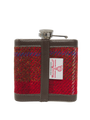 Harris Tweed Hip Flask - A001 Brown Leather