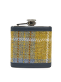 Harris Tweed Hip Flask A0102 (Navy Leather)