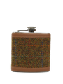 Harris Tweed Hip Flask - A0116 (Tan Leather)
