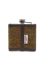Harris Tweed Hip Flask - A0116 (Brown Leather)