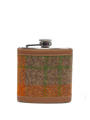 Harris Tweed Hip Flask - A0124 (Tan Leather)