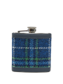 Harris Tweed Hip Flask - A0169 (Navy Leather)