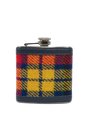 Harris Tweed Hip Flask - A0170 (Navy Leather)