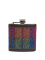 Harris Tweed Hip Flask A0195 (Brown Leather)