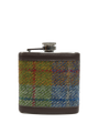Harris Tweed Hip Flask - A0231 (Brown Leather)