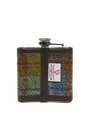 Harris Tweed Hip Flask - A0231 (Brown Leather)