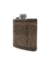 Harris Tweed Hip Flask - A086 Brown Leather