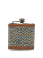 Harris Tweed Hip Flask - HB107 (Tan Leather)