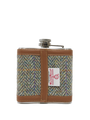 Harris Tweed Hip Flask - HB107 (Tan Leather)