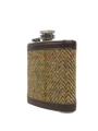 Harris Tweed Hip Flask - HB67 (Brown Leather)