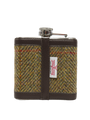 Harris Tweed Hip Flask - HB67 (Brown Leather)