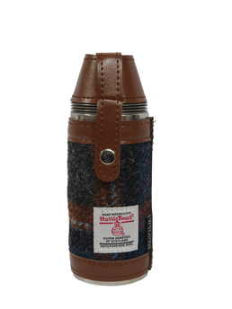 Harris Tweed Hunting Flask Grey/Rust OC