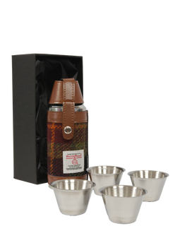Harris Tweed Hunting Flask - Rust Check