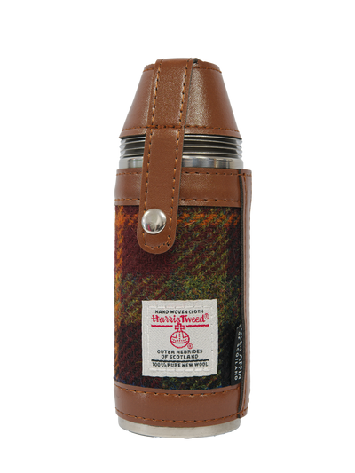 Harris Tweed Hunting Flask - Rust Check