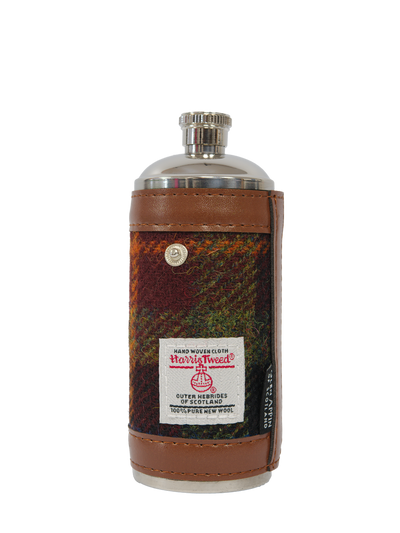 Harris Tweed Hunting Flask - Rust Check