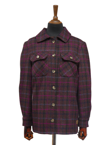Harris Tweed Jackie Overshirt - Brown/Magenta Multi