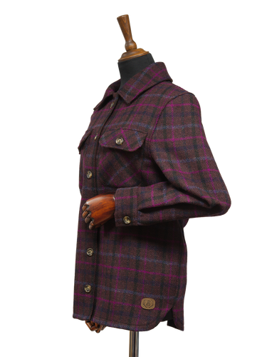 Harris Tweed Jackie Overshirt - Brown/Magenta Multi
