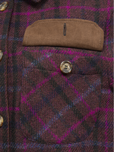Harris Tweed Jackie Overshirt Brown/Magenta Multi