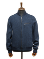 Harris Tweed Joe Baseball Jacket Navy Herringbone