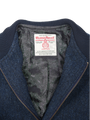 Harris Tweed Joe Baseball Jacket Navy Herringbone