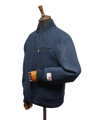 Harris Tweed Joe Baseball Jacket Navy Herringbone