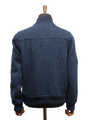 Harris Tweed Joe Baseball Jacket Navy Herringbone