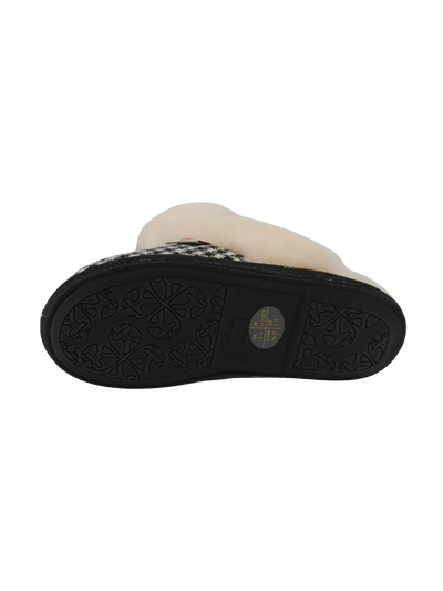 Harris Tweed Kate Slippers Black/White Houndstooth