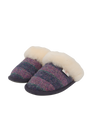 Harris Tweed Kate Slippers - Denim/Pink Stripe