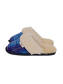 Harris Tweed Kate Slippers Denim/Purple Check