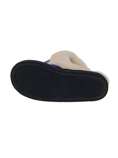 Harris Tweed Kate Slippers Denim/Purple Check