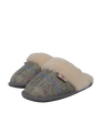 Harris Tweed Kate Slippers Grey/Pink Check