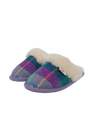 Harris Tweed Kate Slippers - Lilac/Blue Check