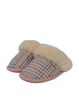 Harris Tweed Kate Slippers Natural POW Check