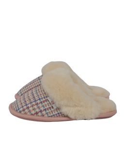 Harris Tweed Kate Slippers Natural POW Check