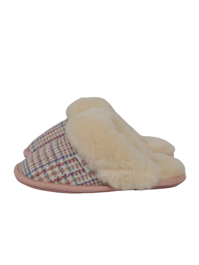 Harris Tweed Kate Slippers Natural POW Check
