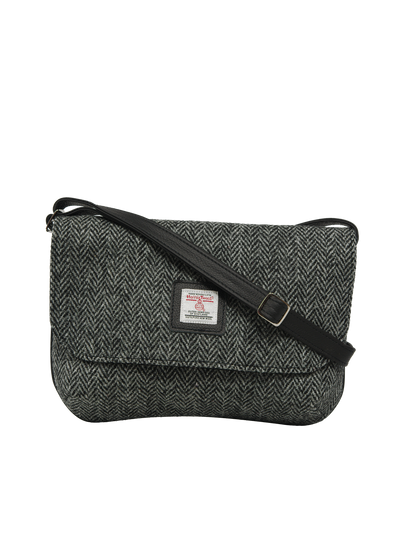 Harris Tweed Katie Bag - HB64 (Black Leather)