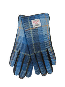 Harris Tweed Ladies Gloves Blue Pastels (HH)