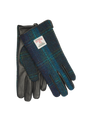Harris Tweed Ladies Gloves Blue w/ Turquoise OC (GA)