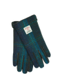 Harris Tweed Ladies Gloves Blue w/ Turquoise OC (GA)