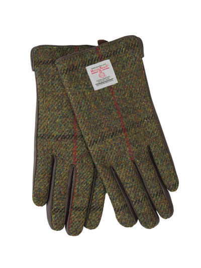 Harris Tweed Ladies Gloves Green Check (HH)